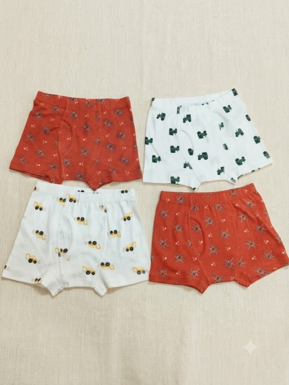 NWT 4PK Toddler Boy Trunks XS Tractor Jeeps 1 Bulldozer Star Potty Underwears